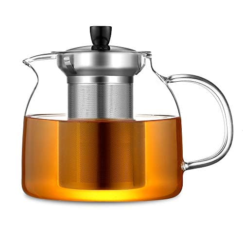 Ecooe 1000mL Teekanne mit Stövchenglas und Edelstahl-warme-teee-Teebereiter