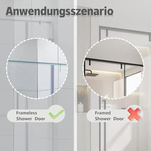 Edelstahl Duschhaken für Glaswand ohne Bohren Schwarz