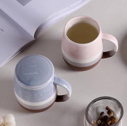 Keramik Teetasse mit Deckel und Sieb, Rosa, Modern für Jedermann, zur Entspannung
| Keramik Teetasse mit Sieb, 400 ml,