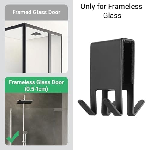 Haken Duschwand für Dusche Handtuchhalter Without Bohren Glastür 5-10 mm  
Doppelseitige Duschhaken für Glasspwand Halte