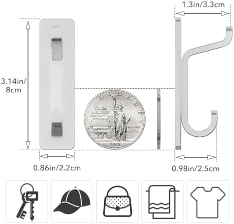 Pickpiff Klebehaken Ultra Stark, Hält Bis Zu 6kg, Nichtrostend, Weiss, 6 Pack