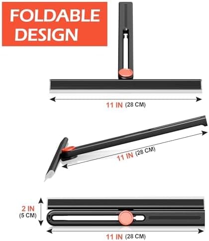 Premium Duschabzieher Silikon 360° drehbar für Multizweck-Nutzung 28 cm