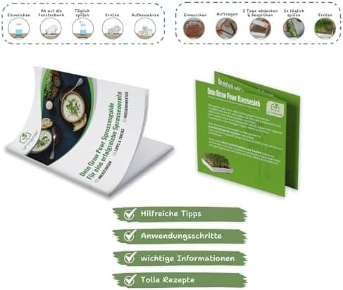 Bio Sprossengläser 950ml | Safe Coating & Keramikschale - Keimfreies Sprossen Ziehen für Anfänger und Fortgeschrittene |
