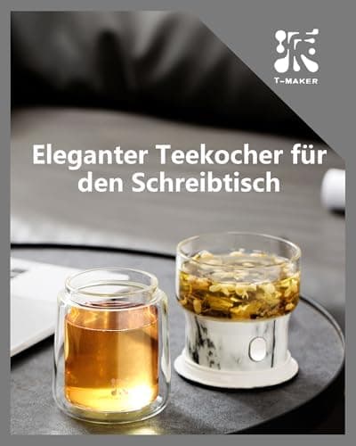ZENS Modern Teekanne Glas mit Sieb für Teeliebhaber in Portable Tea Maker mit Isolierbecher