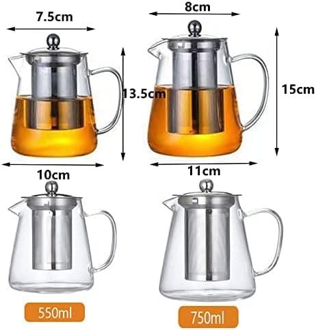 YUEMING Mikrowellenkanne mit Teesieb ideal für losen Teebereitung für Teetücher und mehr Fischer Hält 3-4 Becher Perfect