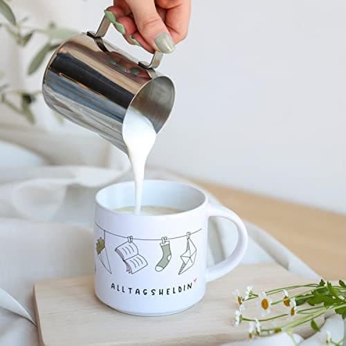 Odernichtoderdoch Tea-Rex Tasse - Keramik Kaffeebecher für Begeisterte - Esszimmer & Büro - Weiße Vase Form, 0,4 L