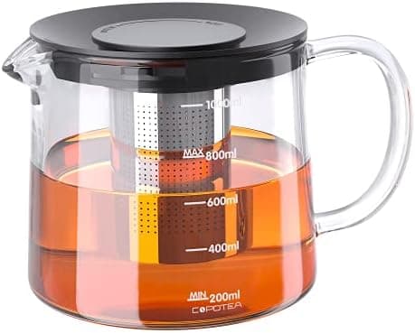 Kaffeekanne Glas-Teekanne 1500 ml mit Kerzenwärmer und Teesieb Geschenkbox