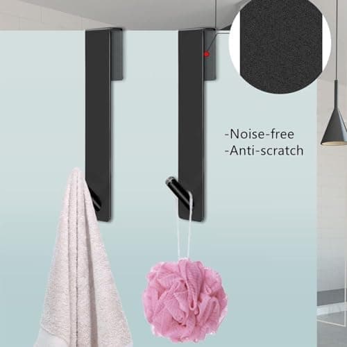 Handtuchhalter Duschwand 2 Stück Silber Haken für glas Geeigneter fürVarious Gebrauchssituationen Handtücher Pyjama Schw