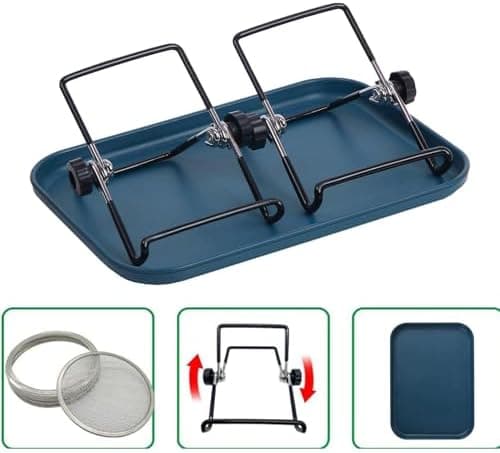 Sprossenglas Keimglas 2er Set - Anzuchtset Für Köstliche Frische Sojasprossen und Micro-Greens mit 1 Wasserschale und 2