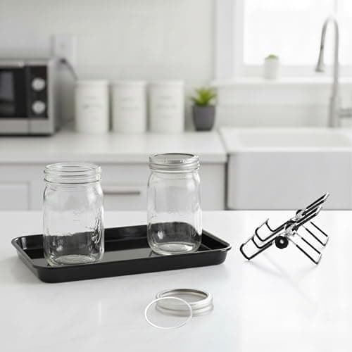 Relaxdays Sprossenglas 2er Set, klar/Schwarz für Sprossenanzucht, ideal für Hobbyanbeter in der Küche
