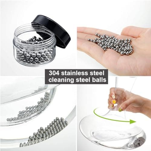Edelstahl Reinigungsperlen 1000pcs für Flaschen und Karaffen - Kratzfrei & einfache Reinigung - Dekanaten Vase