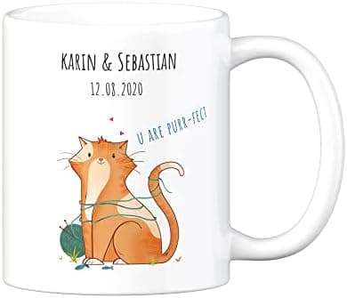 Personalisierte Tasse mit Namen und Motiv – 325ml, Keramik, vers. Farben – Geschenkidee für Männer und Frauen – Jahresta
