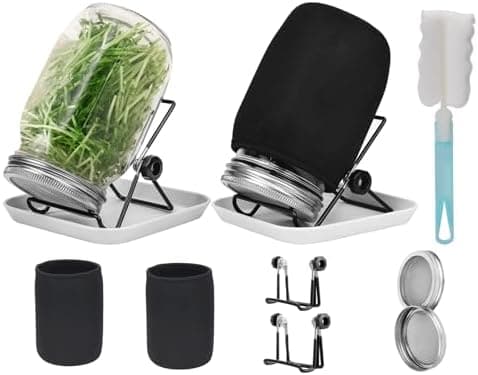 Edelstahl-Einnahmegläser-Set 1000 ml mit Siebkeimdeckeln und Accessoaren für Hausapotheke