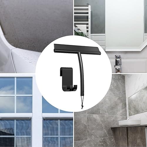 Duschabzieher mit Edelstahlkern, Fensterabzieher Silikon, ohne Bohren, für Glas, Spiegel, Fenster, Fliesen
| Wasseraufh