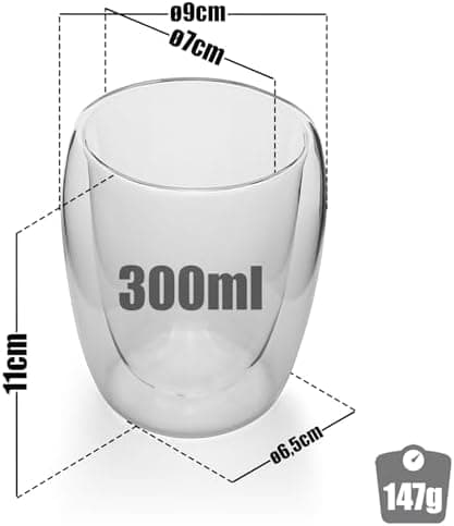 BigDean Doppelwandige Latte Macchiato Gläser 300 ml Geschenkverpackung
| BigDean Teetassen und Kaffeegläser 300 ml dopp