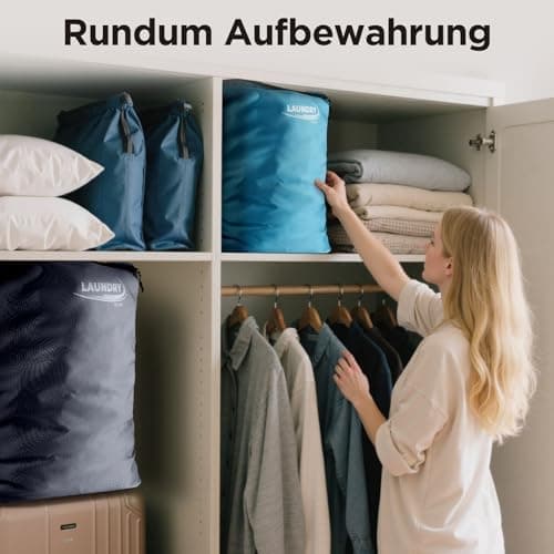 Ecooe XXL Reise Wäschesack mit Reißverschluss | Große Wäschesäcke für Reisen und Camping | 2er-Pack wäschebeutel, schmut