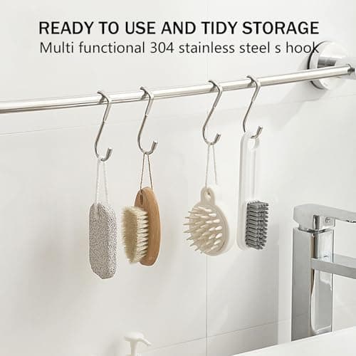 Edelstahl Düsehaken 4er Set Silber Duschwand Haken ohne Bohren Dusche Türhaken für Küche Badezimmer Flur Schlafzimmer