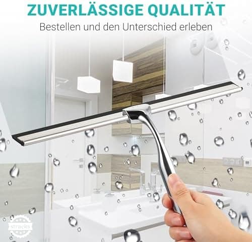 Stracks® Edelstahl Duschabzieher - Kein Bohren! Grau - Duschabzieher, Duschzubehör, Fenster Abzieher Wischer