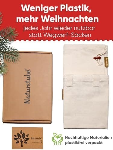 Wäschesack 2er Set 50 x 70 cm - Reise 100% Baumwolle OEKO-TEX zertifiziert, Wäschebeutel, Schmutzwäschebeutel