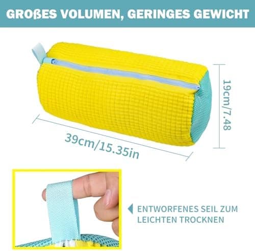 2 Stück Schuhwaschbeutel Waschmaschine - Für Schuhe, Mit Reißverschluss & Multi Schutz, Erhöhte Reibung im Inneren (Gelb