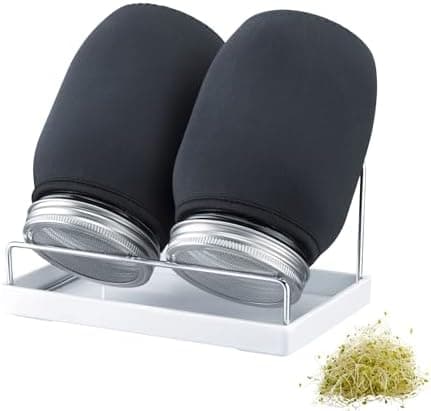 Westmark Sprossenglas Keimglas Set 2 STK - Edelstahl-Sieb & Abtropf - Für Sprossen & Microgreens - 950 ml