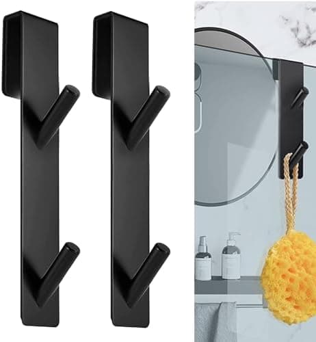 2 Stück Goldfarben Haken Duschwand ohne Bohren | Glaswand Handtuchhalter Dusche | Gummi Schutz