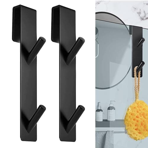 2 Stück Goldfarben Haken Duschwand ohne Bohren | Glaswand Handtuchhalter Dusche | Gummi Schutz