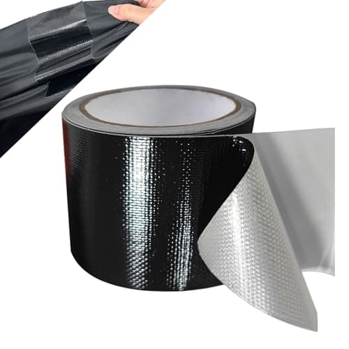 Reparaturset Schwarz für Zelt und Markise - Kleber zur Reparatur von Plane & Schutzplanen (5cm*10m)  
Klebeband Schwarz