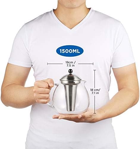 Glastal Bronze Teekanne 1500ml Edelstahl Teewärmer für Teebegeisterteuled
Glastal 1500ml Bronze Teekanne mit Stövchen fü