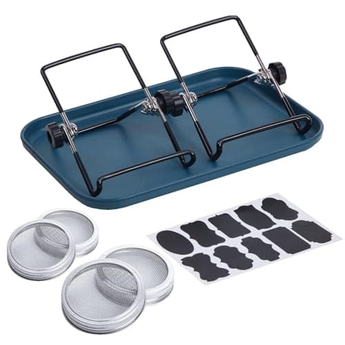 Sprossenglas Keimglas 2er Set - Anzuchtset Für Köstliche Frische Sojasprossen und Micro-Greens mit 1 Wasserschale und 2