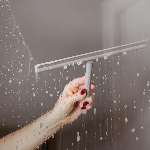 Silikon Duschabzieher ohne Bohren für Duschkabinenabzieher - Extra breiter Abzieher & Wischer - 24 cm Lippe