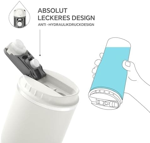 Ideaux Isolierbecher 14oz (420ml) | Doppelwandig | Eign. für Kaffee & Tee - Grün | Auslaufsicher | Reisebef. | Heiß & Ka
