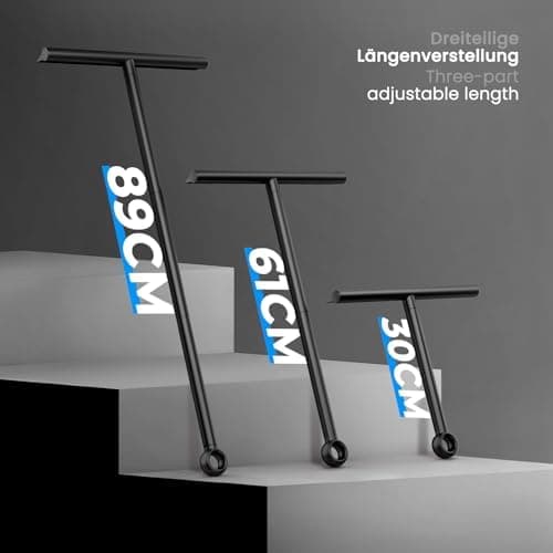 Ecoe Silikon Duschabzieher Schwarz, Abzieher Dusche mit Edelstahlhalterung, für Glas, Spiegel und Fenster, 21cm Breit, H