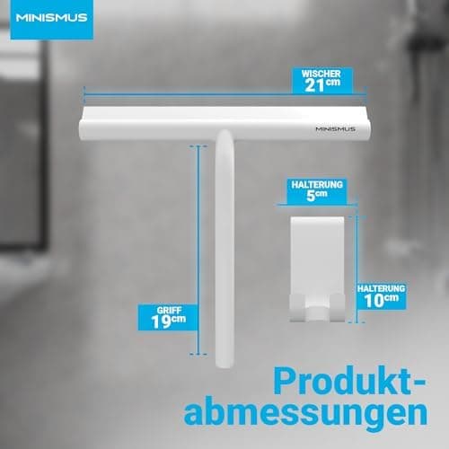 Minismus Silikon Duschabzieher Schwarz 28cm - Makellose Oberflächen, Kein Bohren erforderlich, Glas & FensterHalterung i