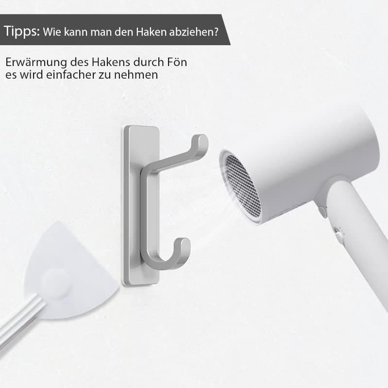 Pickpiff Klebehaken Ultra Stark, Hält Bis Zu 6kg, Nichtrostend, Weiss, 6 Pack