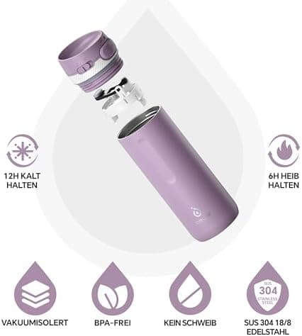 Ideaux Isolierbecher 14oz (420ml) | Doppelwandig | Eign. für Kaffee & Tee - Grün | Auslaufsicher | Reisebef. | Heiß & Ka