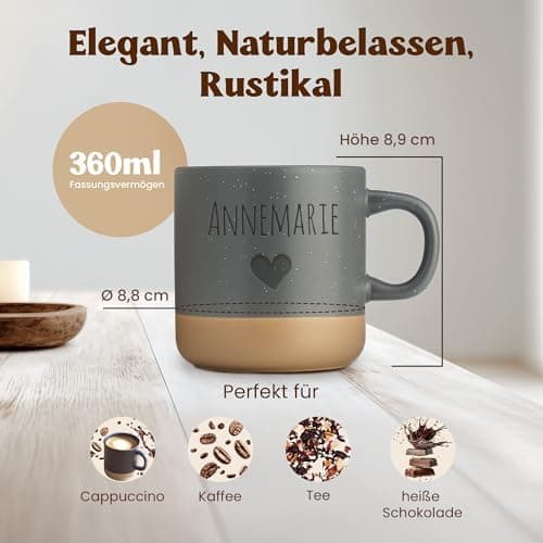 Gravur Tasse mit Namen - Personalisiert - Geschenk für Freundin