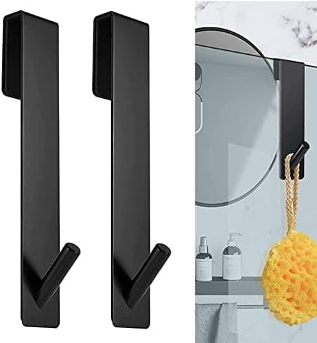 2 Stück Goldfarben Haken Duschwand ohne Bohren | Glaswand Handtuchhalter Dusche | Gummi Schutz