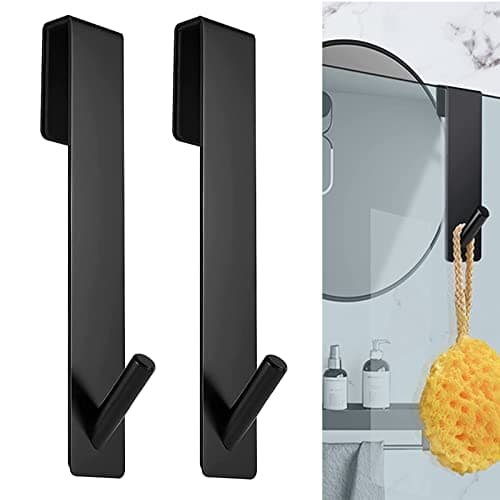 2 Stück Goldfarben Haken Duschwand ohne Bohren | Glaswand Handtuchhalter Dusche | Gummi Schutz