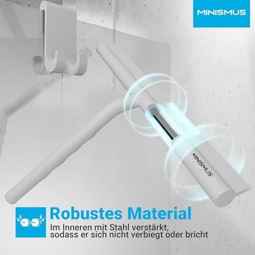 Minismus Silikon Duschabzieher Schwarz 28cm - Makellose Oberflächen, Kein Bohren erforderlich, Glas & FensterHalterung i