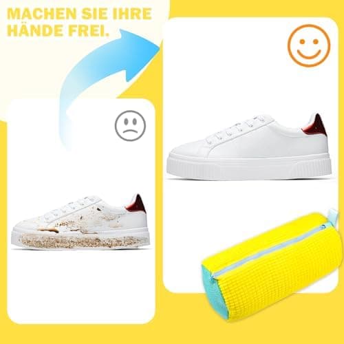 2 Stück Schuhwaschbeutel Waschmaschine - Für Schuhe, Mit Reißverschluss & Multi Schutz, Erhöhte Reibung im Inneren (Gelb