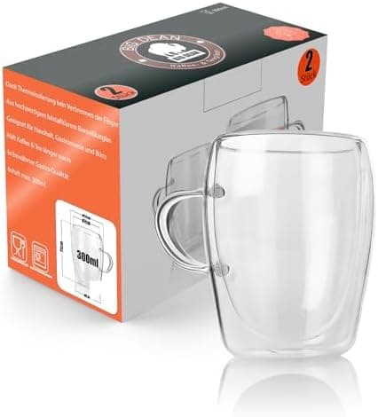 BigDean Doppelwandige Latte Macchiato Gläser 300 ml Geschenkverpackung
| BigDean Teetassen und Kaffeegläser 300 ml dopp