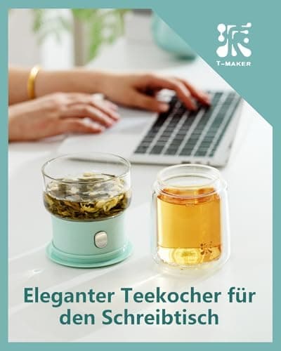 ZENS Modern Teekanne Glas mit Sieb für Teeliebhaber in Portable Tea Maker mit Isolierbecher