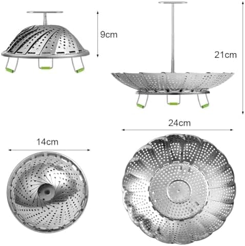 Dampfeinsatz für Topf Edelstahl, Gemüsedampfkorb, Meeresfrüchten Dampfeterminestbar (18-28cm)