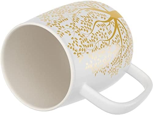 Amapodo XXL Teetasse - Plastikfreie 600ml Porzellantasse mit Deckel und Sieb - Weiß - Perfekt für Tee-Liebhaber - Großes