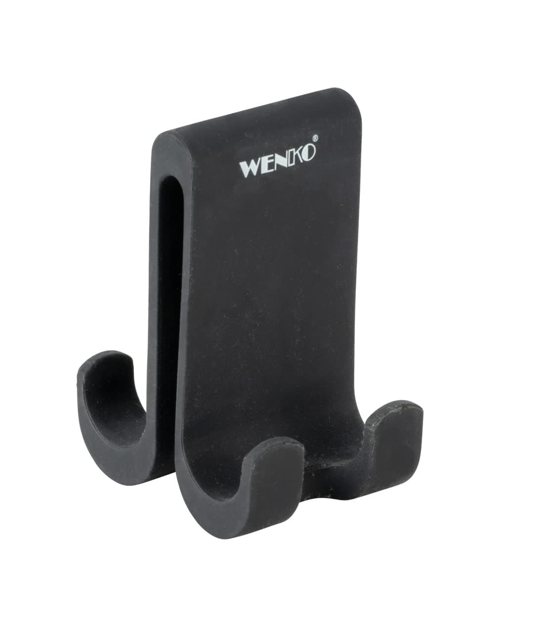 WENKO Doppel-Duschhaken Verna Duo Schwarz für Duschkabinen mit bis 10 mm Wandstärke