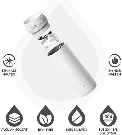 Ideaux Isolierbecher 14oz (420ml) | Doppelwandig | Eign. für Kaffee & Tee - Grün | Auslaufsicher | Reisebef. | Heiß & Ka
