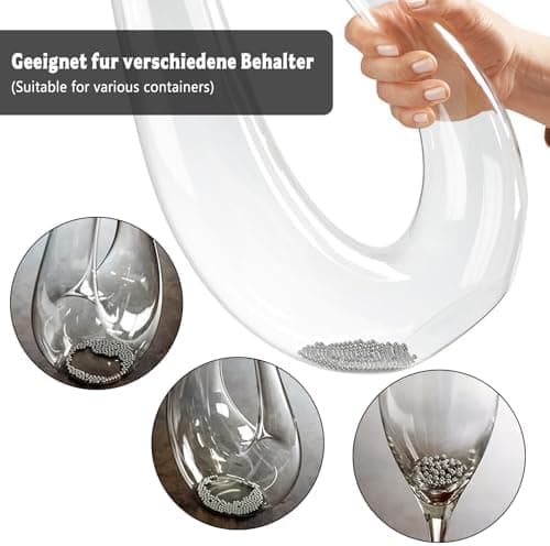 Edelstahl Reinigungsperlentank bei Weinkaraffe Reinigung 800 Stück 4mm Metall Perlentank Reinigen Dekantereinzelheiten
