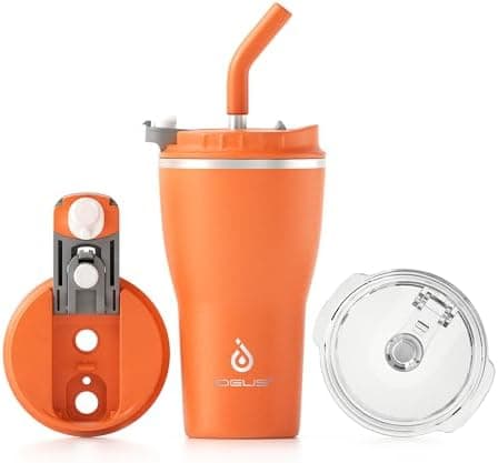 Ideaux Isolierbecher 14oz (420ml) | Doppelwandig | Eign. für Kaffee & Tee - Grün | Auslaufsicher | Reisebef. | Heiß & Ka