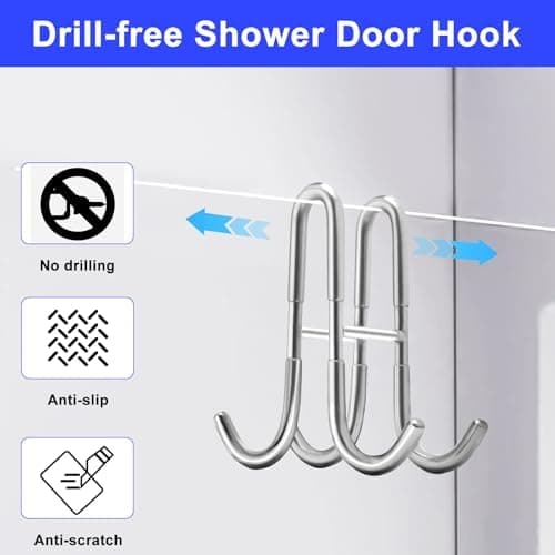 Duschhaken CGBE Glaswand Ohne Bohren Edelstahl Handtuchhalter - Dusche 2 Stück 6-12 mm Rahmenlose Glastür

Duschhaken CG